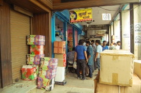 A Store house for fire crackers in Patake wali Gali in Chandni Chowk
